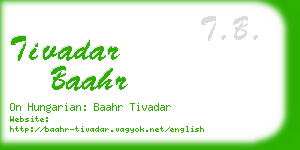 tivadar baahr business card